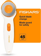 Fiskars 45mm Rotary Cutter for Fabric, Premium Steel Stick Fabric Cutter Cuts by Unknown