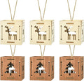 6 pcs 2 Styles Christmas Splicing Theme Undyed Wooden Cutout Charms Square by Gythara