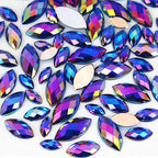 1000Pcs Crystal AB Horse Eye Rhinestones Glitter Gems Flatback Acrylic by UYTRDVG