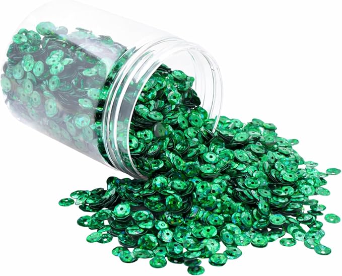 Mandala Crafts 6mm Cup Holographic Emerald Sequins by MandalaCrafts