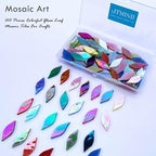 LITMIND 120 Pieces Assorted Colors Iridescent Mosaic Glass Petals & Leaves - Image 2