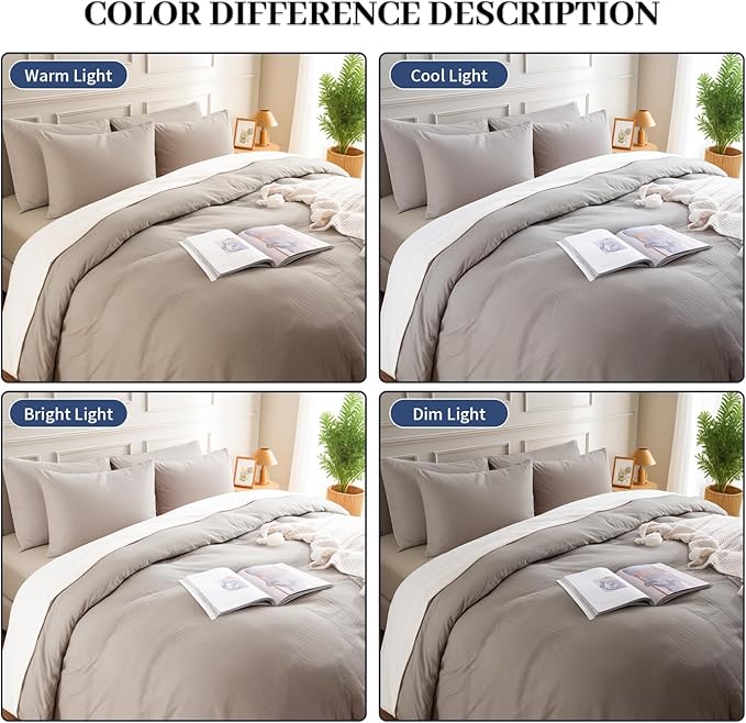 NEXHOME PRO Duvet Cover Full 100% Washed Cotton Linen Feel Textured Organic - Image 2