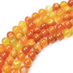 MJDCB Natural Stone Beads Orange Stripe Agate Round Loose Beads - Image 5