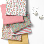 Patchwork Fabric Panel 100x155 cm, 100% Cotton Satin, 6 Coordinated Floral - Image 2