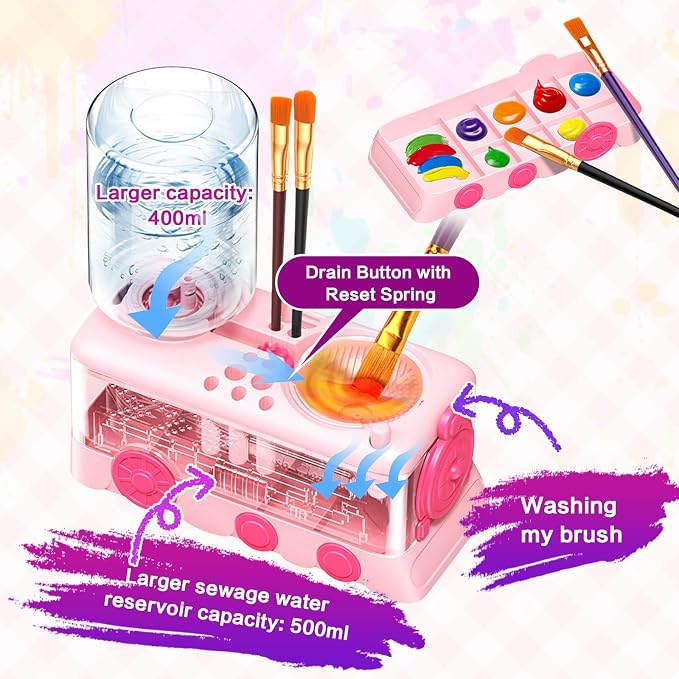 Upgraded Paint Brush Cleaner Tool, Brush Rinser Cup Painting Running Water - Image 4