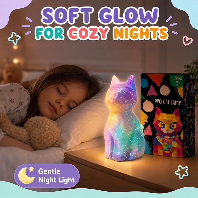 Goodyking Paint Your Own Cat Lamp Kit, DIY Cat Crafts Night Light, Painting Kit - Image 6