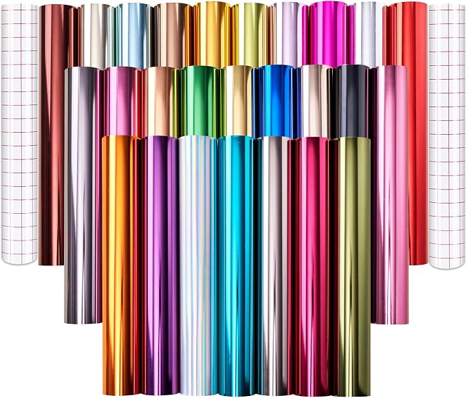 Tintnut Holographic Permanent Vinyl 12x12in 26 Pcs Metallic Adhesive Vinyl | by Tintnut