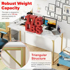 PayLessHere | 55 Inch Computer Desk | White Gold | Office Desk - Image 6