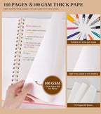 Blank Spiral Notebook Journal 8.5” x 11”, A4 Large Pink Sketch Book - Image 4