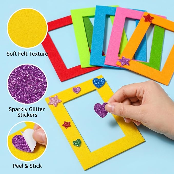 Jetec 24 Pieces Colorful Felt Photo Frames Holiday Picture Frames and 50 Pieces - Image 6