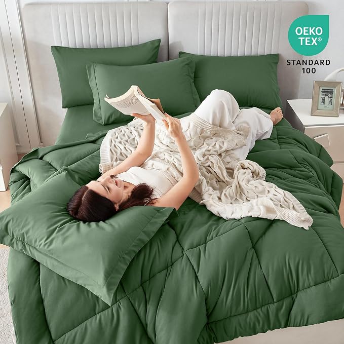 Sasttie Queen Comforter Set, 7 Pieces Bed in a Bag Queen, Complete Bedding Set - Image 5
