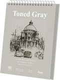Fuxi Toned Grey Sketch Pad, 9x12 Spiral Sketchbook, 60 Sheets Art Paper by SketchBook