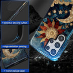 Case for Samsung Galaxy S26 Ultra Case, Sun Moon Stars Faux Stained Glass - Image 4
