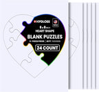 Hygloss 24 Blank Heart Puzzles – 6 x 8 Inches – Ideal by HyglossProductsInc