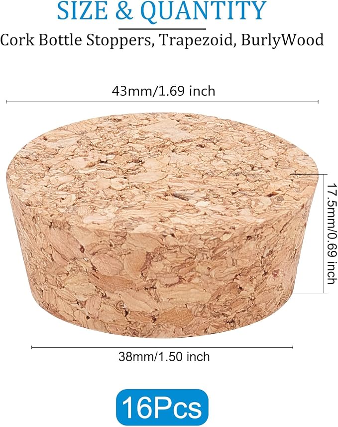 BENECREAT Wooden Cork Bottle Stoppers, 1.7" Diameter, Soft Wood Replacement - Image 2