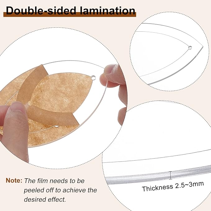 BENECREAT 7 Shapes Double Wedding Ring Acrylic Quilting Template, Transparent - Image 4