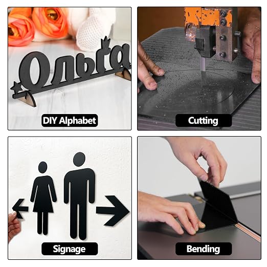 3 Pcs Black 12 x 12 x 1/8 Inch Acrylic Sheets | Laser Cutting Plastic - Image 3