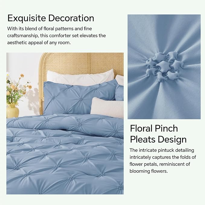 BEDELITE Cornflower Blue King Size Comforter Set - Image 4