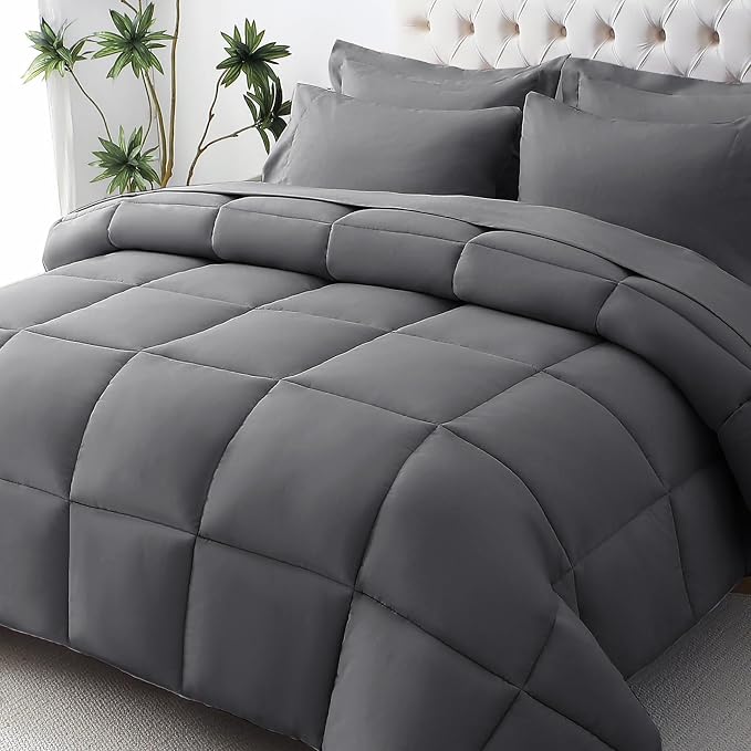 JOLLYVOGUE Full Comforter Set, Ultra-Soft Bed in a Bag Full Size 7 Pieces by JOLLYVOGUE