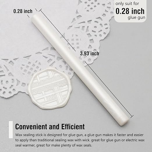 60pcs Wax Seal Sticks with Glue Gun Kit, Pearl White Sealing Wax Sticks - Image 3