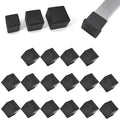 16 Pcs 1" x 1" Square Rubber Chair Leg Caps, PVC Table Leg Covers, Flexible & Anti-Slip Furniture Leg End Caps, Chair Leg Floor Protectors for Bar Stool Leg Patio Indoor, Black