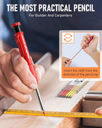 Nicpro Carpenter Pencil with Sharpener, Mechanical Pencils Set with 26 Refills - Image 6