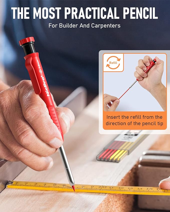 Nicpro 4 Pack Carpenter Pencil - Image 6