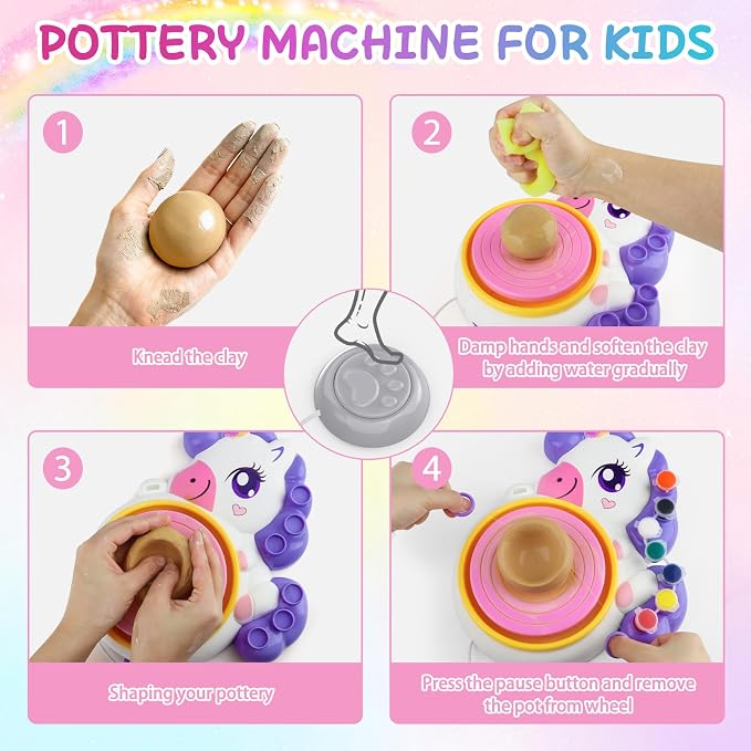 Pottery Wheel for Kids, Arts and Crafts for Kids Ages 8-12, Complete Pottery - Image 4