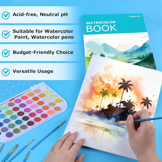 Hapikalor 2-Pack 9"x12"Watercolor Paper Pad, Teacher Classroom Must Have - Image 3