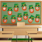 50 Pcs St. Patrick's Day Bulletin Board Leprechaun Hat Cutouts | Green - Image 5