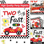 48Pcs Two Fast Plates and Napkins Two Years Old Birthday Party Decorations set - Image 4