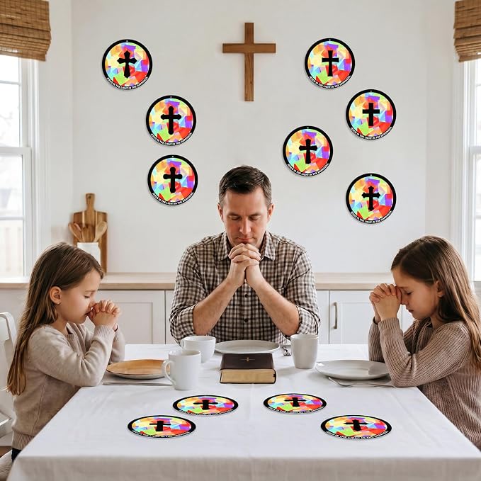 48PCS Sunday School VBS Crafts Bulk: Paper Cross Nativity Suncatchers, Jesus - Image 5