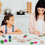DIY 3D Flower Spring Wood Crafts to Paint, Spring Unfinished Wooden Slices - Image 5