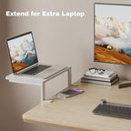 Desk Extender, 15-inch Clamp-On Desk Shelf, Height-Adjustable Desktop Shelf - Image 3