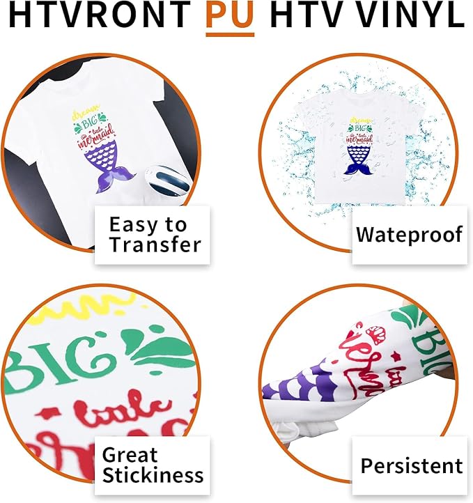 HTVRONT Silver HTV Heat Transfer Vinyl: 24 Pack 12"x12" Iron on Vinyl Sheet | - Image 5
