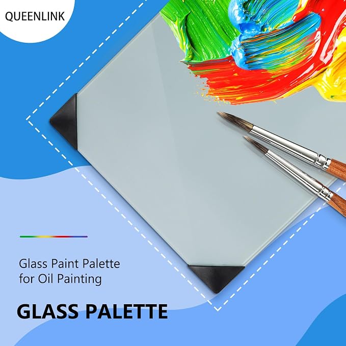 Glass Palette for Oil Painting, 12 x 9 Inches, Watercolor, Painting Supplies - Image 2