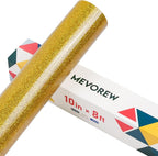Gold Glitter HTV Heat Transfer Vinyl, Glitter Iron on Vinyl Roll 10" x 8ft | - Image 8