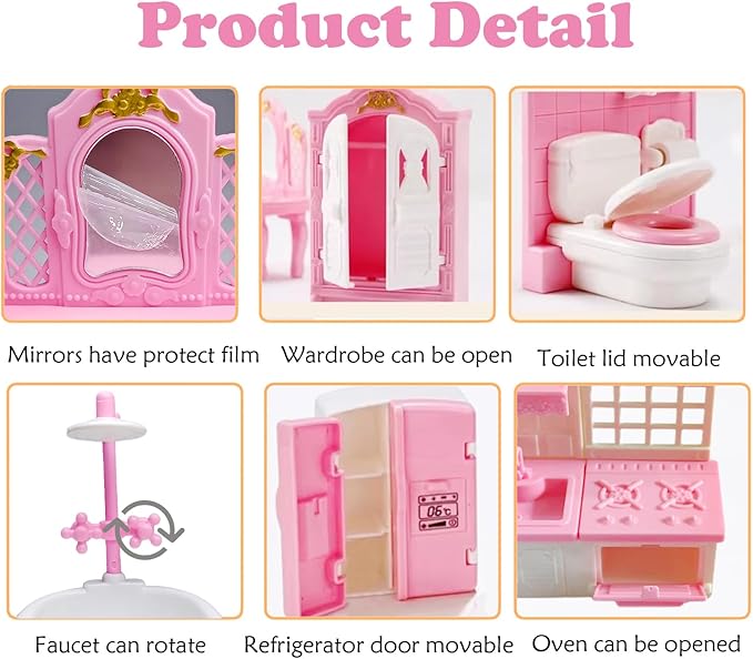35 Pcs Dollhouse Furniture Accessories Set Mini House Furniture Small Dollhouse - Image 5