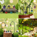 YAHUIPEIUS 7PCS Miniature Garden Stakes, Resin Mini Lanterns Decorative Potted - Image 5