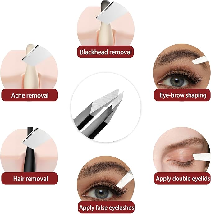 Tweezers for Women Facial Hair, Precision Slant Eyebrow Tweezers, Sharp Plucker - Image 4