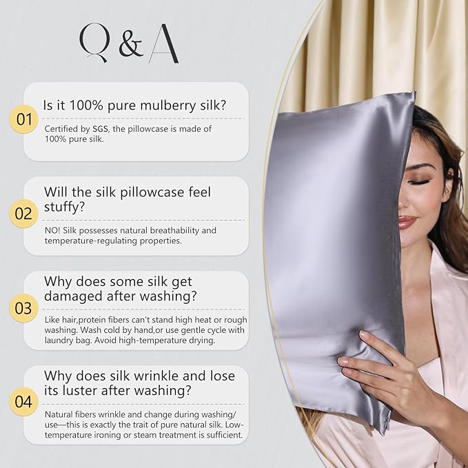 ZIMASILK 100% Pure Mulberry Silk Pillowcase - Image 9