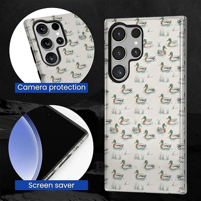 for Samsung Galaxy S23 Ultra Case, Cute Duck Pattern Glossy 2 in 1 Shockproof - Image 5