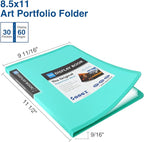 Sooez 30-Pocket Binder with Plastic Sleeves 8.5x11, Heavy Duty Art Portfolio - Image 2