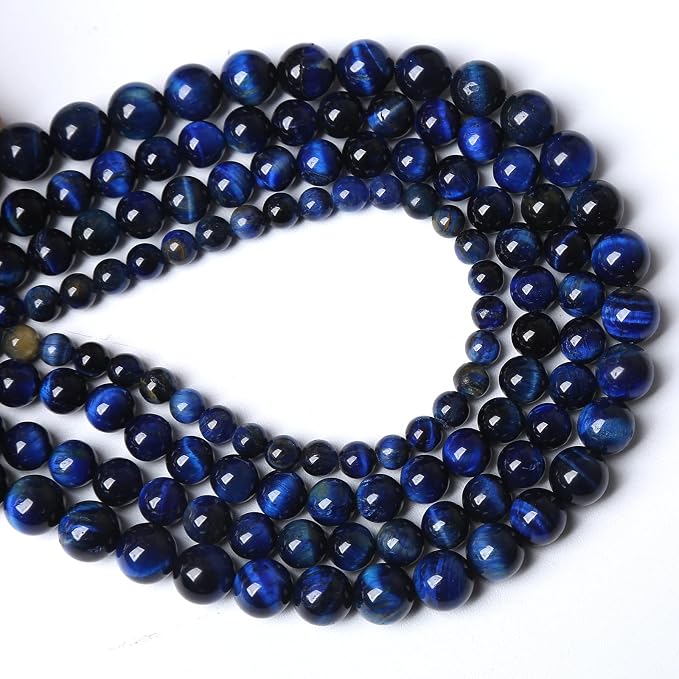 120PCS 6mm Lapis Lazuli Blue Tiger Eye Beads Natural Stone Round Loose Beads - Image 3