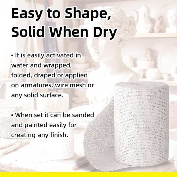 Falling in Art Plaster Cloth Rolls, 6 Pack 500gsm Plaster Bandage, Plaster - Image 4