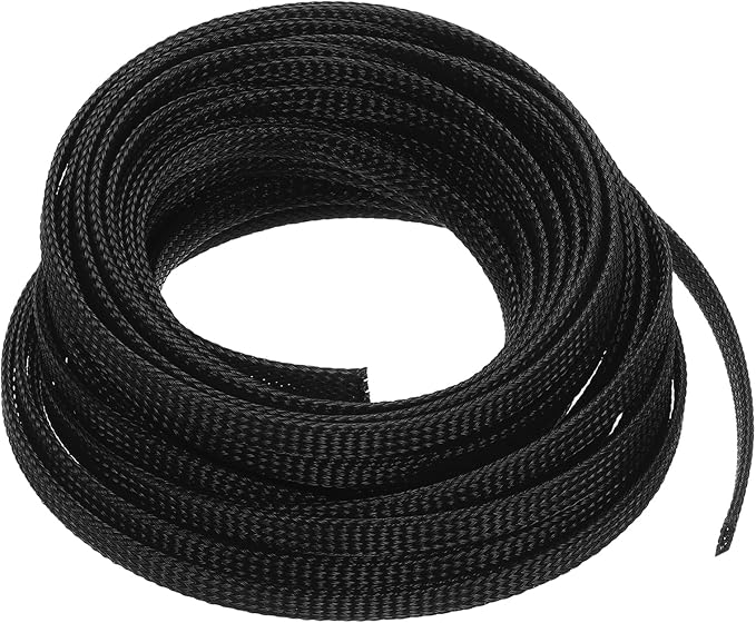 uxcell PET Expandable Sleeving 25ft 1/4" Black Cable Management Sleeve Cord by uxcell