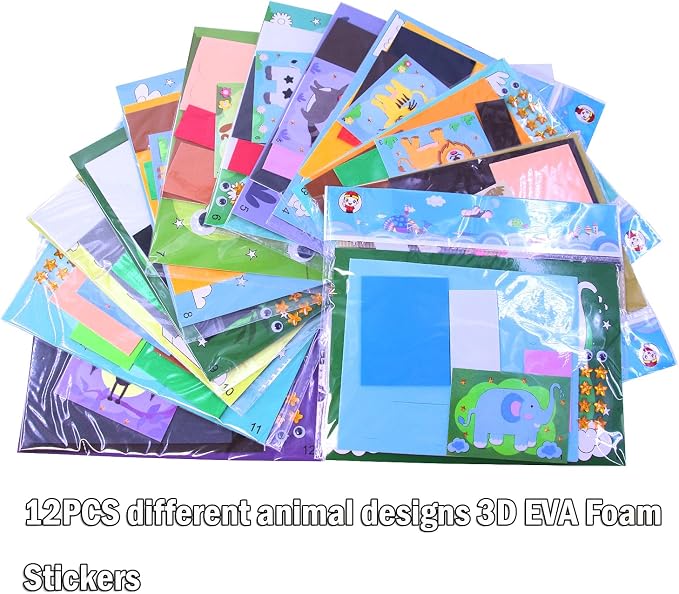 3D EVA Foam Stickers for Toddlers 12PCS Sticky Foam DIY Craft Preschool Art - Image 2