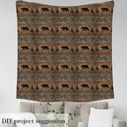 Rustic Bear Fabric by The Yard, Vintage Wildlife Silhouette Waterproof Outdoor - Image 4