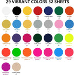 guangyintong HTV Heat Transfer Vinyl Bundle, 52 Pack 12" x 10" Iron on Vinyl - Image 3