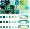 DUQGUHO St Patricks Day Beads for Jewelry Making, 8mm Green Glass Beads for by DUQGUHO